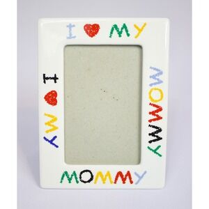Vintage I Love My Mommy Picture Frame Colorful Crayon Mother's Day Gift 6x4